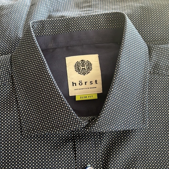 Hörst Slim Fit Micro Dot Dress Shirt Size Large - Picture 4 of 4
